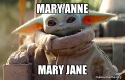 Baby Yoda looking at you