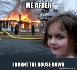 I burned the house down 