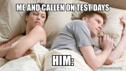 Couple thinking in bed