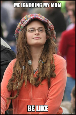 Female College Liberal - Bad Argument Hippie
