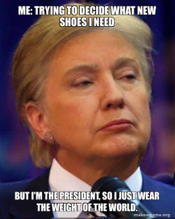 Trying to be president but too busy daydreaming about shopping