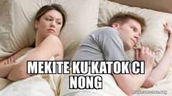 Couple thinking in bed