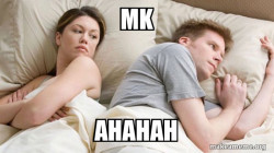 Couple thinking in bed