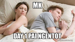 Couple thinking in bed