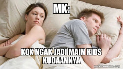 Couple thinking in bed