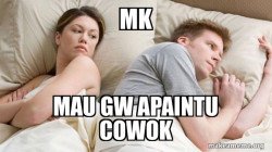 Couple thinking in bed
