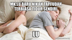 Couple thinking in bed