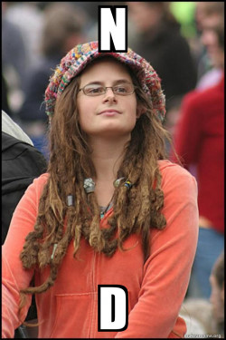 Female College Liberal - Bad Argument Hippie