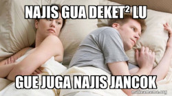 Couple thinking in bed