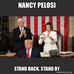 Nancy Pelosi ripping Trump's speech up