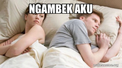 Couple thinking in bed