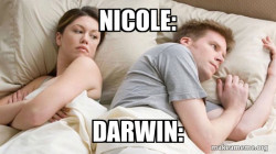 Couple thinking in bed