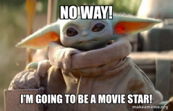 Baby Yoda looking at you
