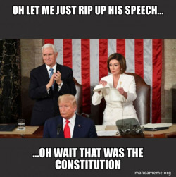Nancy Pelosi ripping Trump's speech up