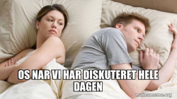 Couple thinking in bed