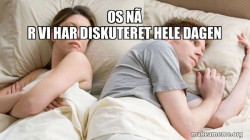 Couple thinking in bed