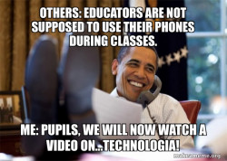 Educators cannot use their mobile phone during classes.