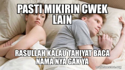 Couple thinking in bed