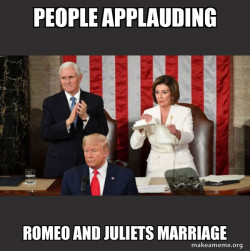 Nancy Pelosi ripping Trump's speech up