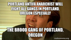 PORTLAND ANTIFA ANARCHIST WILL FIGHT ALL GANGS IN PORTLAND, OREGON ESPECIALLY THE BROOD GANG OF PORTLAND, OREGON