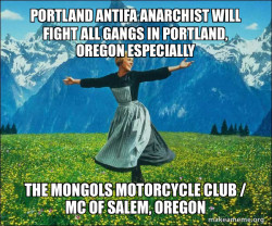 PORTLAND ANTIFA ANARCHIST WILL FIGHT ALL GANGS IN PORTLAND, OREGON ESPECIALLY THE MONGOLS MOTORCYCLE CLUB / MC OF SALEM, OREGON