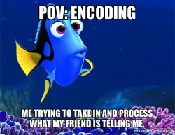 Dory from Nemo  (5 second memory)