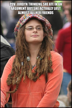 Female College Liberal - Bad Argument Hippie