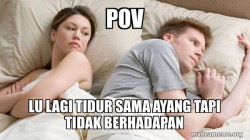 Couple thinking in bed