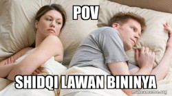 Couple thinking in bed