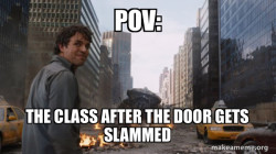 slamming the door