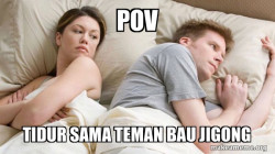 Couple thinking in bed