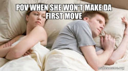 Couple thinking in bed