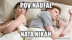 Couple thinking in bed