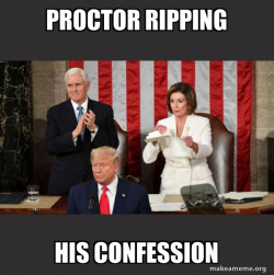 Nancy Pelosi ripping Trump's speech up