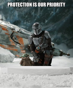 Baby Yoda and Mando