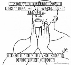 ROSE CITY ANTIFA ANARCHIST WILL FIGHT ALL GANGS IN PORTLAND, OREGON ESPECIALLY THE COLUMBIA VILLA CRIPS GANG OF PORTLAND, OREGON