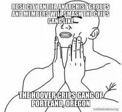 Rose City Antifa Anarchist groups and members will smash the Crips Gang like the Hoover Crips Gang of Portland, Oregon