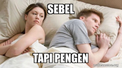 Couple thinking in bed