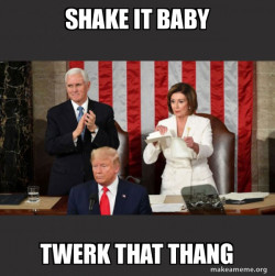 Nancy Pelosi ripping Trump's speech up