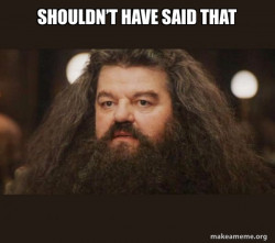 Hagrid - I should not have said that
