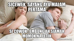 Couple thinking in bed
