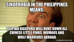 Sinophobia in the Philippines Means: Filipino Diaspora will hunt down all Chinese Little Pinks, Wumaos and Wolf Warriors Abroad