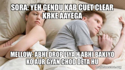 Couple thinking in bed