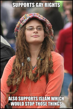 Female College Liberal - Bad Argument Hippie