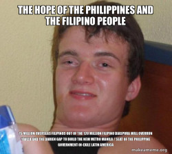 The Hope of the Philippines and the Filipino People 15 Million Overseas Filipinos out of the 120 Million Filipino Diaspora will Overrun Yaviza and the Darien Gap to Build the New Metro Manila / Seat of the Philippine Government-in-Exile  Latin America