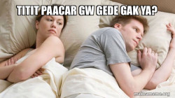 Couple thinking in bed