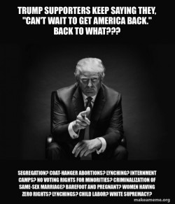 Trump Supporters - Back to what?
