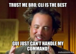 A linux enthusiast telling people thay need to use CLI instead of GUI 