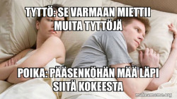 Couple thinking in bed