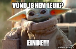 Baby Yoda looking at you